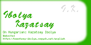 ibolya kazatsay business card